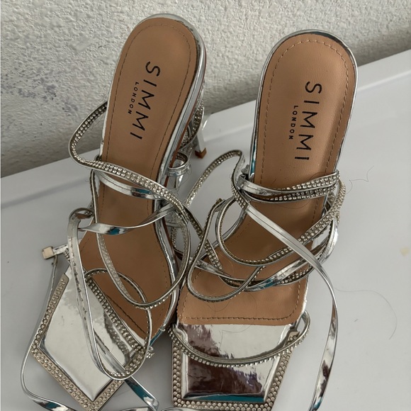 Simmi lace up diamanté heels - Picture 4 of 4